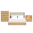 Picket House Furnishings Camelot King UPH 3PC Bedroom Set in Natural