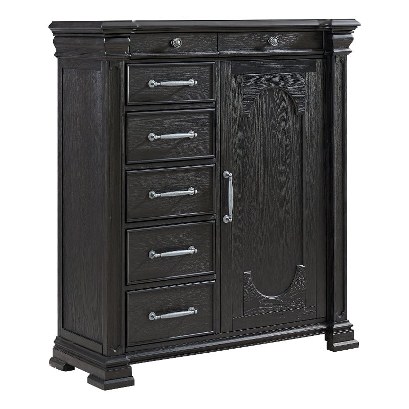 Picket House Furnishings Paterson 1 Door and 7-Drawer Chest in Black