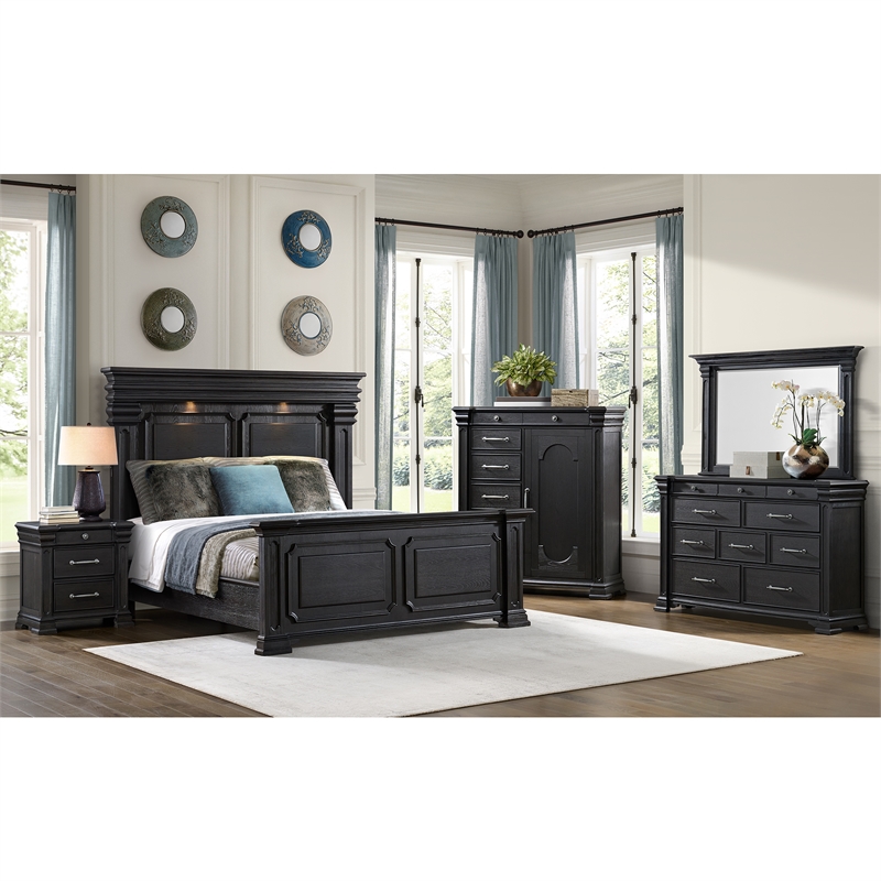 Picket House Furnishings Paterson Dresser & Mirror in Black