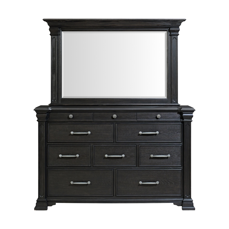 Picket House Furnishings Paterson Dresser & Mirror in Black