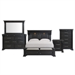 Picket House Furnishings Paterson King Storage 5PC Bedroom Set in Black