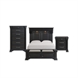 Picket House Furnishings Paterson Queen Storage 3PC Bedroom Set in Black