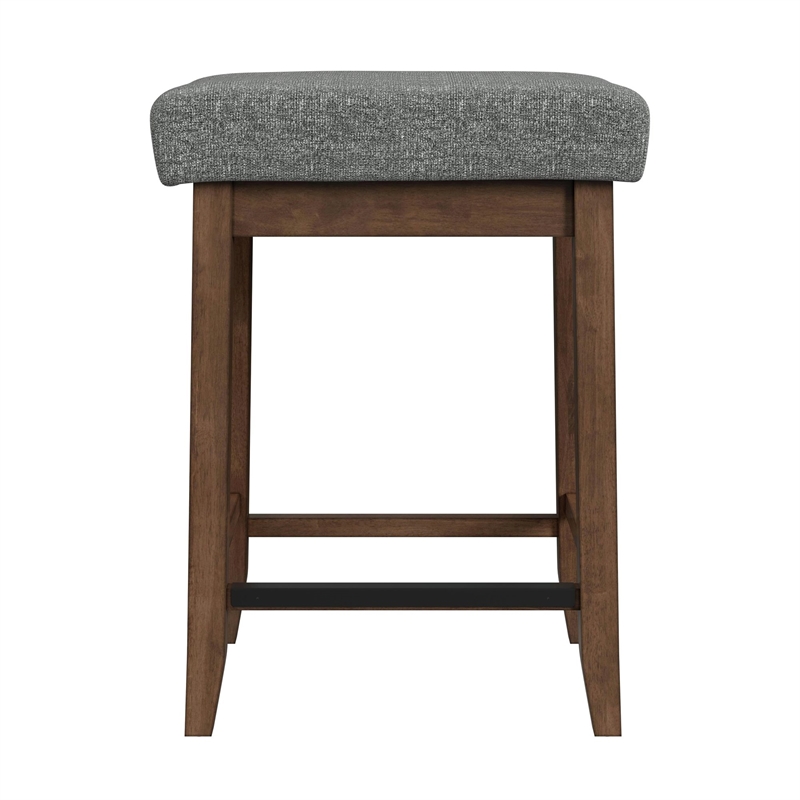Picket House Furnishings Veronica Kitchen Island 2 Counter Stools - Grey/Walnut