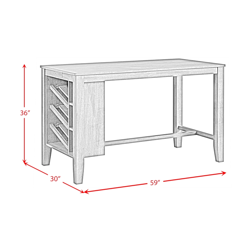Picket House Furnishings Veronica Kitchen Island 2 Counter Stools - Grey/Walnut