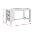 Picket House Furnishings Veronica Kitchen Island 2 Counter Stools - Grey/Walnut
