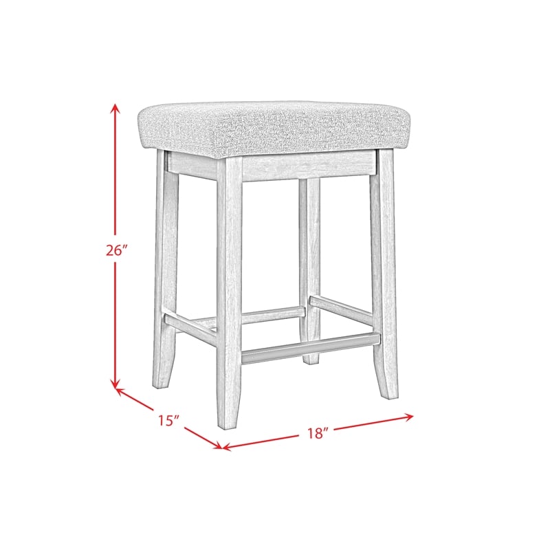 Picket House Furnishings Veronica Kitchen Island 2 Counter Stools - Grey/Walnut