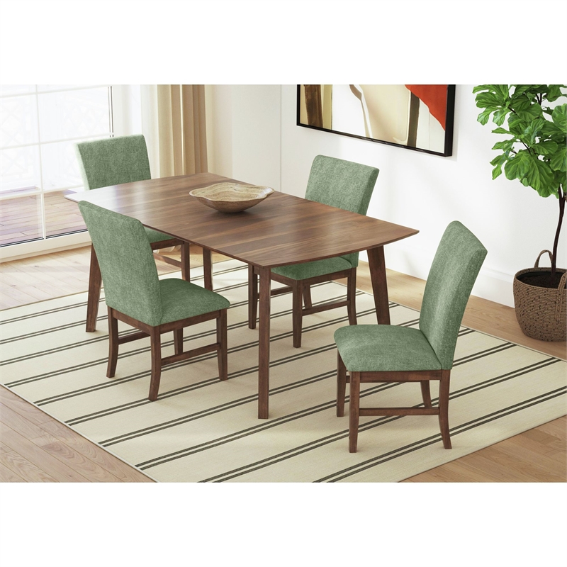 Picket House Furnishings Veronica Dining Side Chair with Avocado Fabric/Walnut