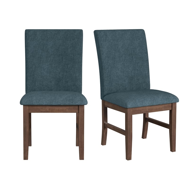 Picket House Furnishings Veronica Dining Side Chair w/ Denim Blue Fabric/Walnut
