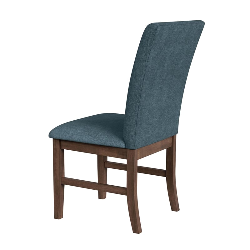 Picket House Furnishings Veronica Dining Side Chair w/ Denim Blue Fabric/Walnut