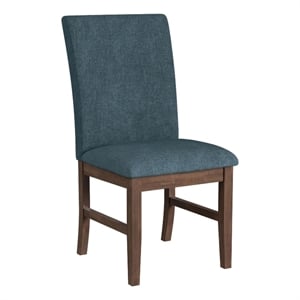 Picket House Furnishings Veronica Dining Side Chair w/ Denim Blue Fabric/Walnut