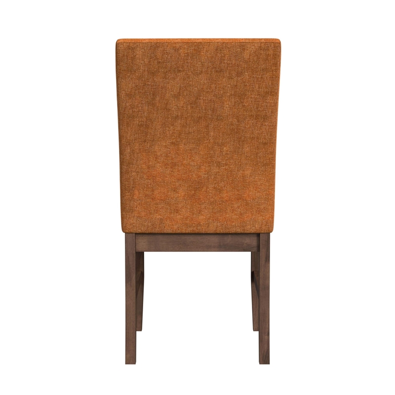 Picket House Furnishings Veronica Dining Side Chair with Orange Fabric in Walnut