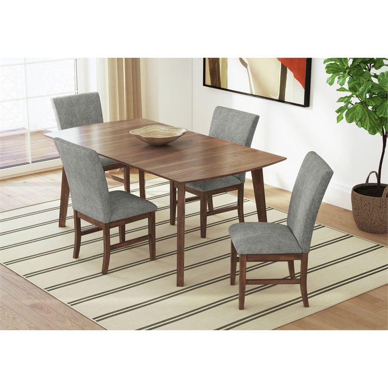 Picket House Furnishings Veronica Dining Side Chair with Dark Grey Fabric/Walnut
