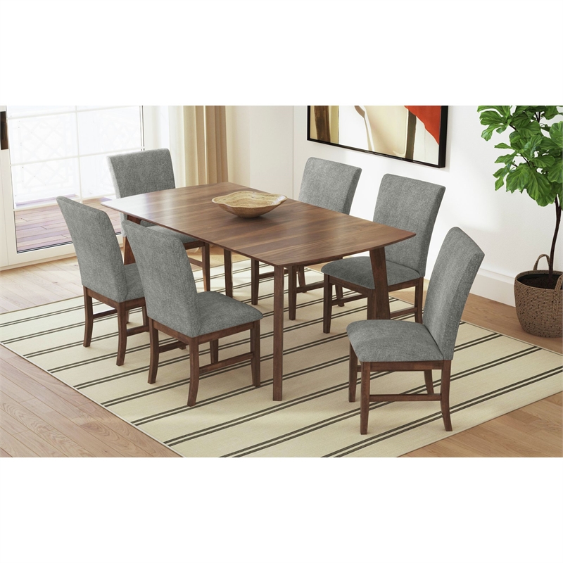 Picket House Furnishings Veronica Dining Side Chair with Dark Grey Fabric/Walnut