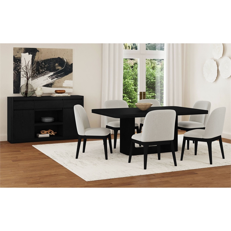 Picket House Furnishings Camelot 7PC Standard Height Dining Set in Black