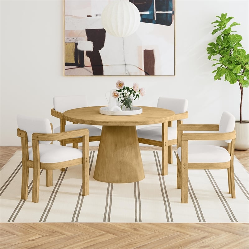 Picket House Furnishings Canal Arm Chair with Snow White/Natural