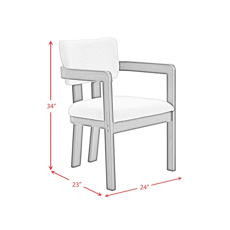 Picket House Furnishings Canal Arm Chair with Snow White/Natural