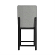 Picket House Furnishings Canal Square Back Barstool with Grey Fabric in Black