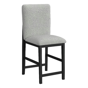 Picket House Furnishings Canal Square Back Barstool with Grey Fabric in Black