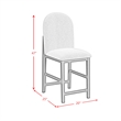 Picket House Furnishings Canal Round Back Barstool with Grey Fabric in Black