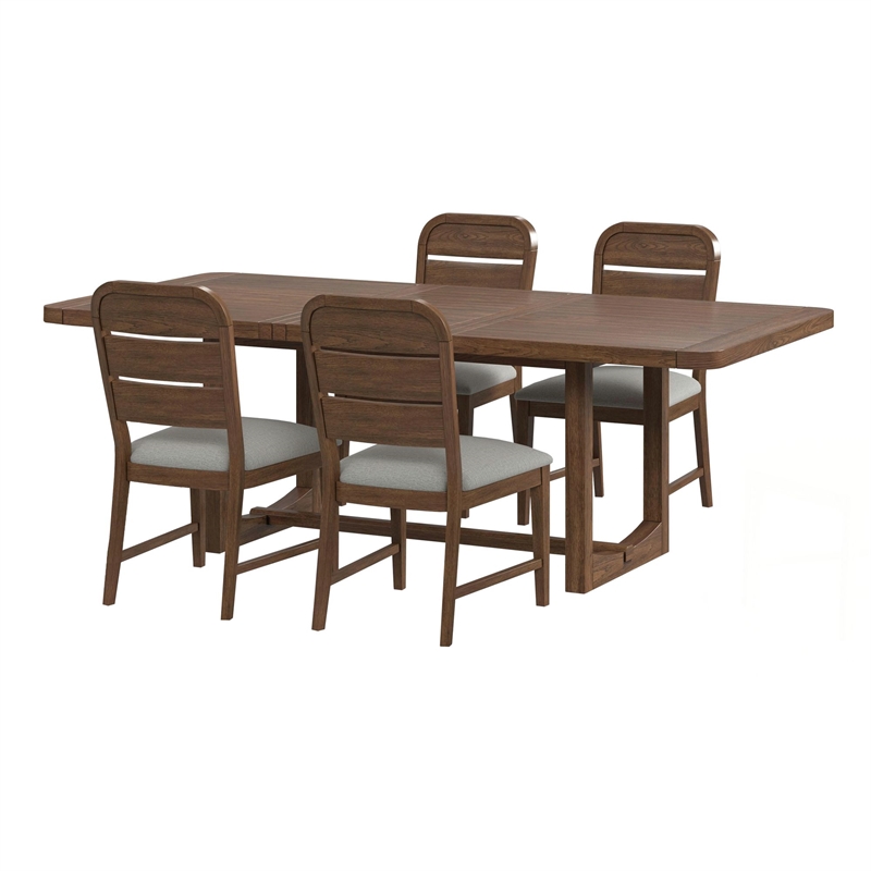 Picket House Furnishings Thorin 5PC Standard Height Dining Set in Brown