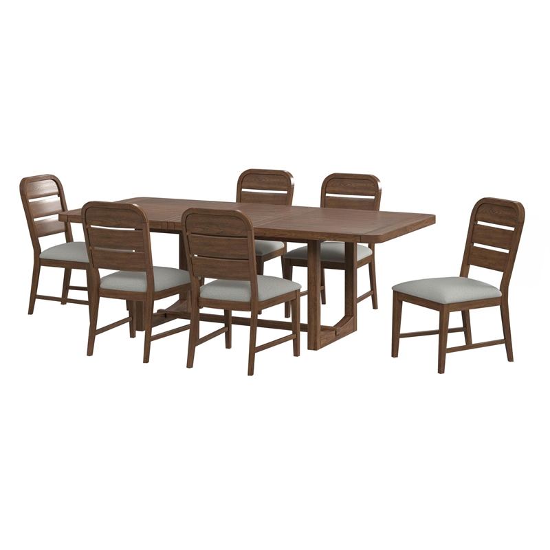 Picket House Furnishings Thorin 7PC Standard Height Dining Set in Brown
