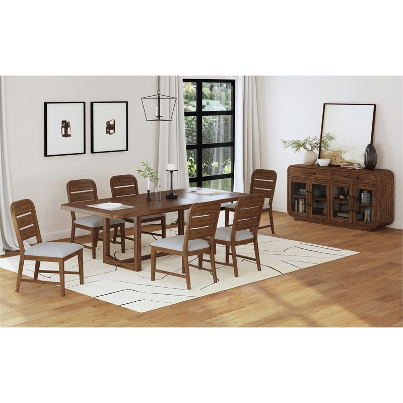Picket House Furnishings Thorin 7PC Standard Height Dining Set in Brown