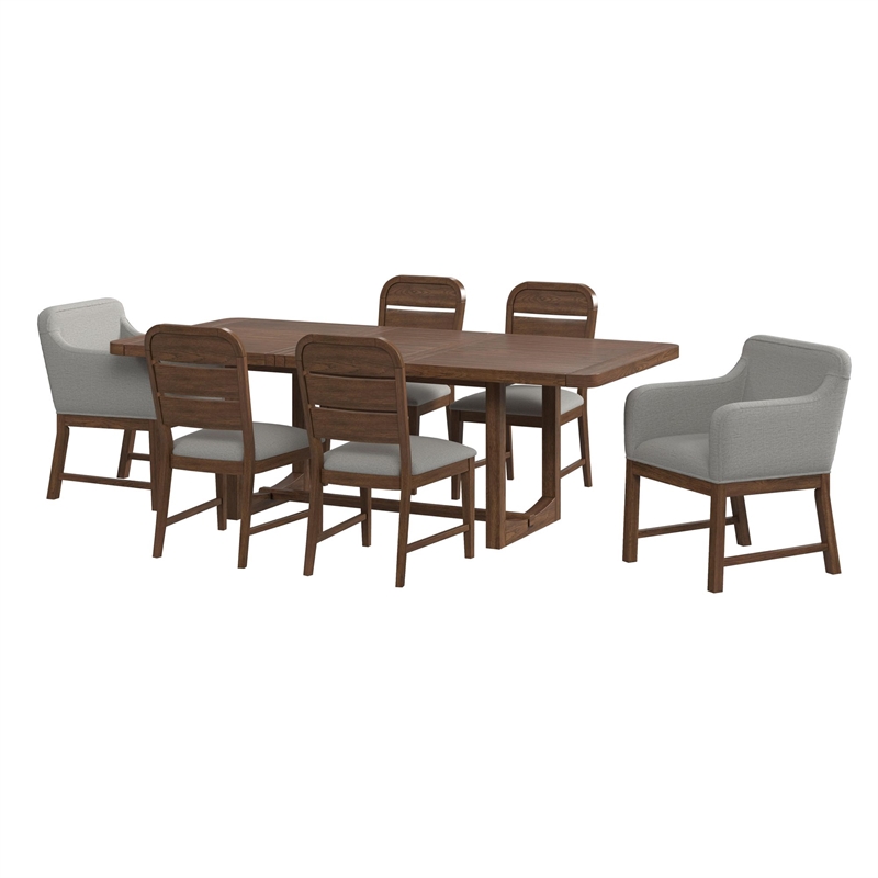 Picket House Furnishings Thorin 7PC Standard Height Dining Set in Brown