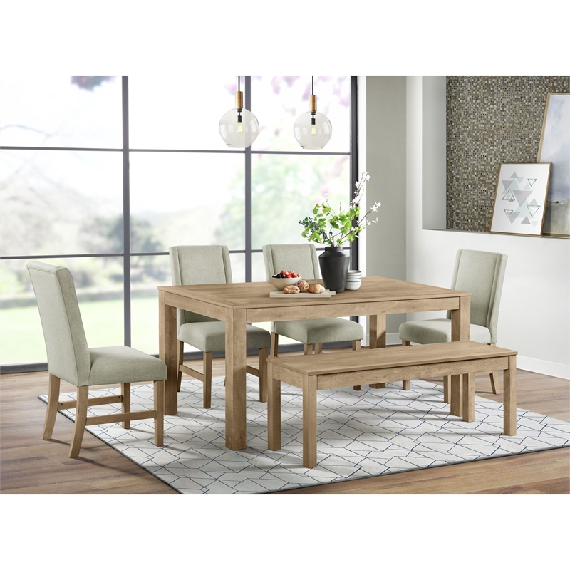 Picket House Furnishings Holmes 6PC Standard Height Dining Set in Brown