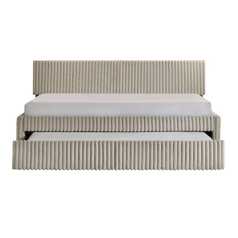 Picket House Furnishings Amelia Twin Daybed with Trundle in Corduroy Beige