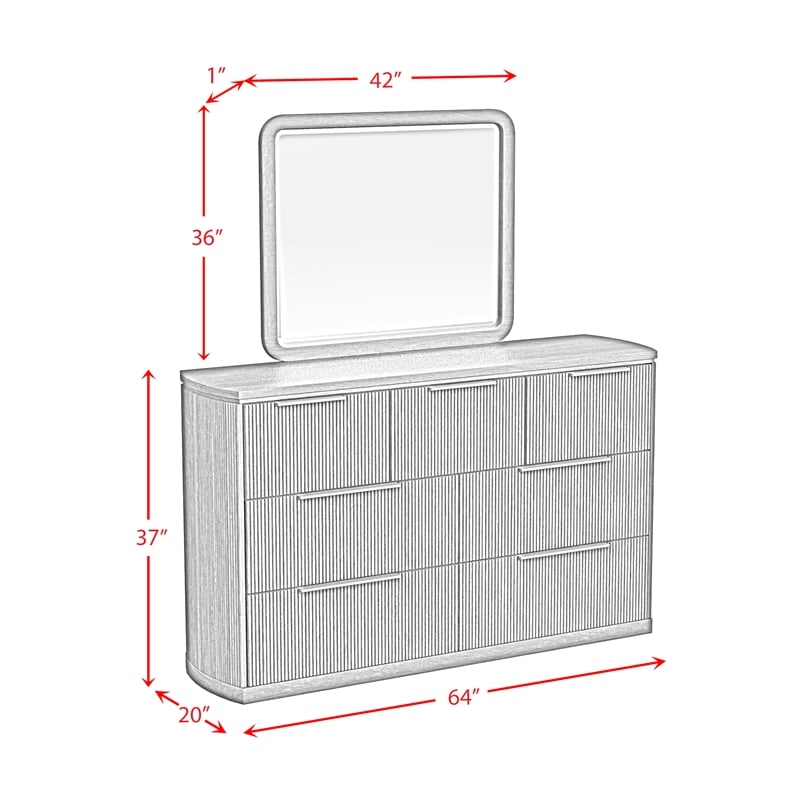 Picket House Furnishings Sutton  Dresser and Mirror Set in Natural