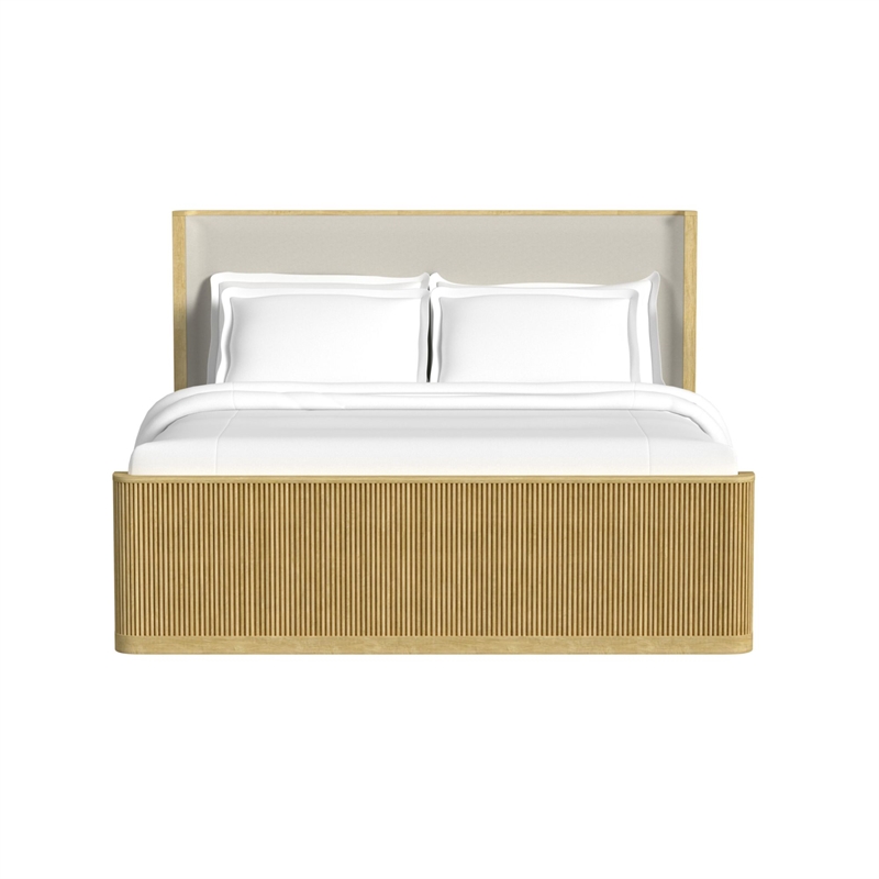 Picket House Furnishings Sutton King UPH Bed with White Fabric in Natural