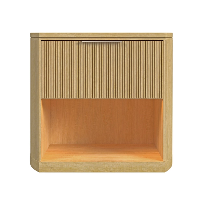Picket House Furnishings Sutton  1-Drawer Nightstand w/Touch Light - Natural LED