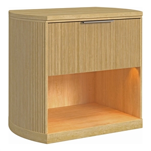 Picket House Furnishings Sutton  1-Drawer Nightstand w/Touch Light - Natural LED