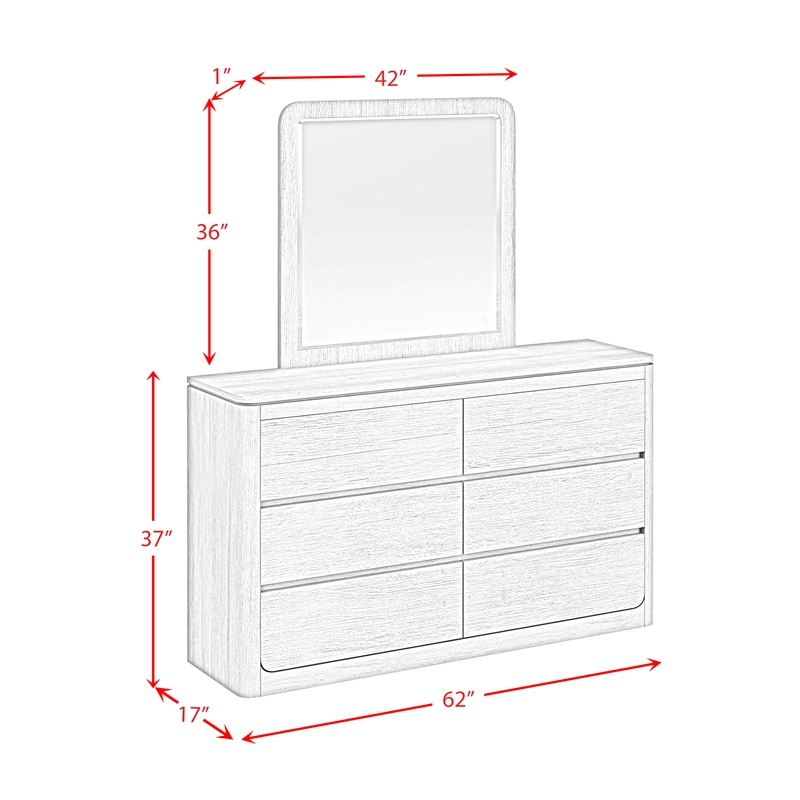 Picket House Furnishings Camelot Dresser and Mirror Set in Natural