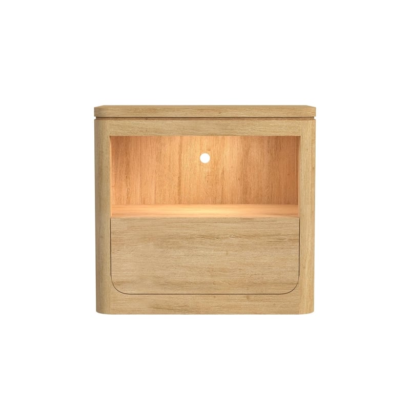 Picket House Furnishings Camelot Nightstand with USB & LED in Natural