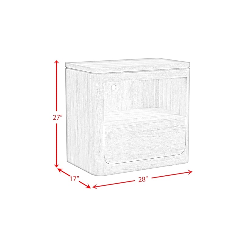 Picket House Furnishings Camelot Nightstand with USB & LED in Natural