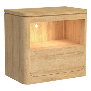 Picket House Furnishings Camelot Nightstand with USB & LED in Natural