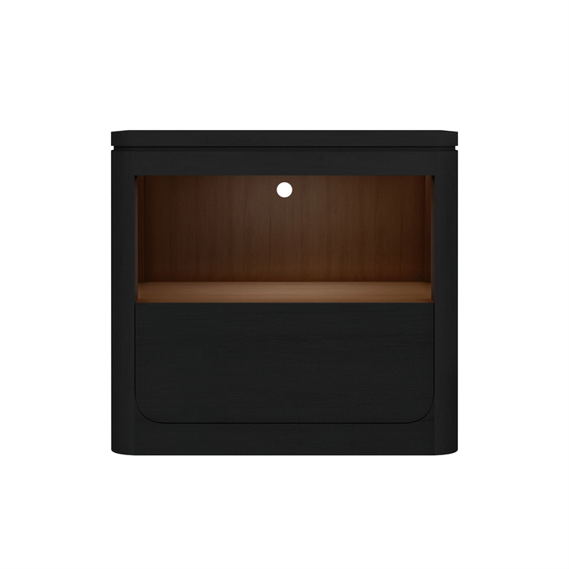 Picket House Furnishings Camelot Nightstand with USB and LED in Black