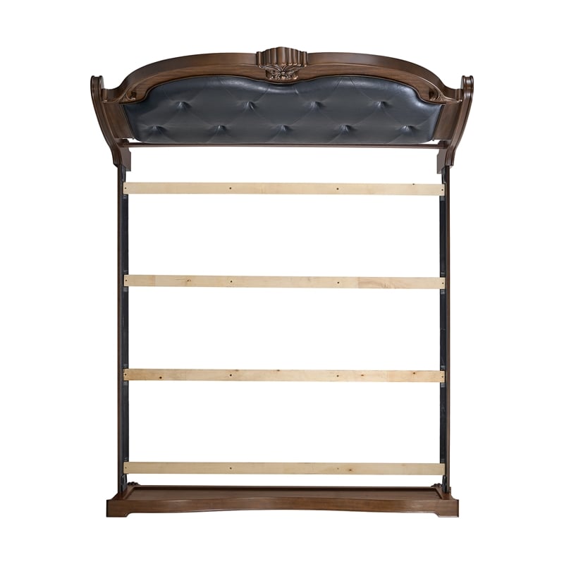 Picket House Furnishings Concerto King UPH Bed with Black PU in Brown