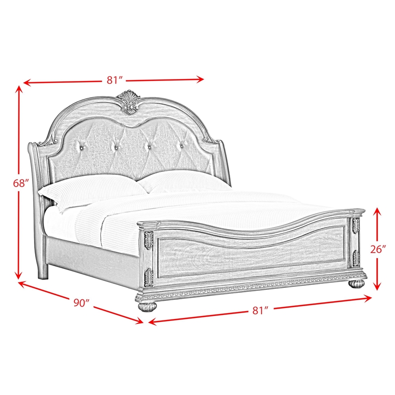 Picket House Furnishings Concerto King UPH Bed with Black PU in Brown