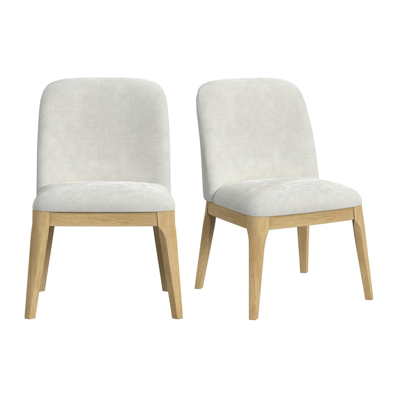 Picket House Furnishings Sutton Dining Side Chair with White Fabric in Natural