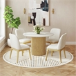 Picket House Furnishings Sutton Dining Side Chair with White Fabric in Natural