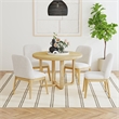 Picket House Furnishings Sutton Dining Side Chair with White Fabric in Natural