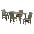 Picket House Furnishings Veronica 5PC Standard Height Dining Set-Walnut/Avocado