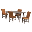 Picket House Furnishings Veronica 5PC Standard Height Dining Set - Walnut/Orange