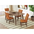 Picket House Furnishings Veronica 5PC Standard Height Dining Set - Walnut/Orange