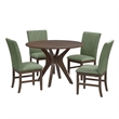Picket House Furnishings Veronica 5PC Standard Height Dining Set-Walnut/Avocado