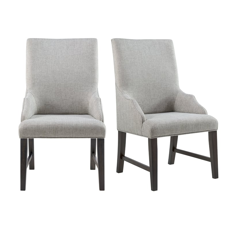 Picket House Furnishings Johnshaven Dining Host Chair in Light Grey/Espresso