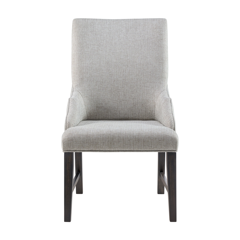 Picket House Furnishings Johnshaven Dining Host Chair in Light Grey/Espresso