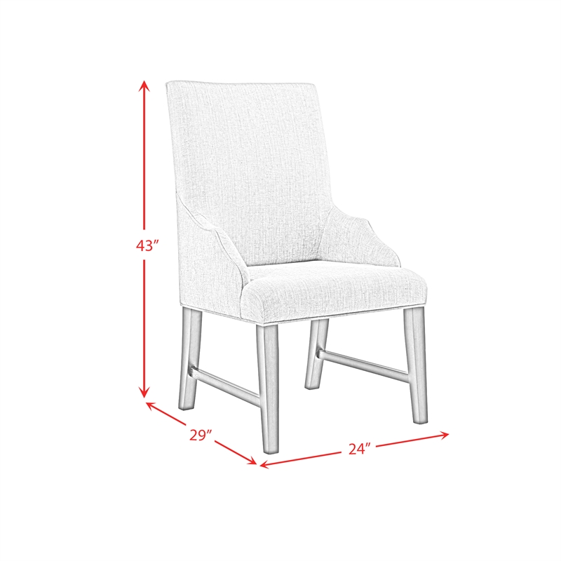 Picket House Furnishings Johnshaven Dining Host Chair in Light Grey/Espresso